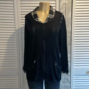 Vintage Elaris Plaid Collar Zip Up Jacket size M